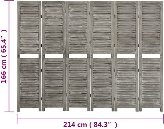 vidaXL Dekorativer Raumteiler Hölzernes mit 6 Paneelen 214x166cm