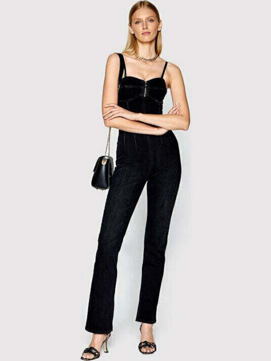 Women's Denim One-piece Suit Black