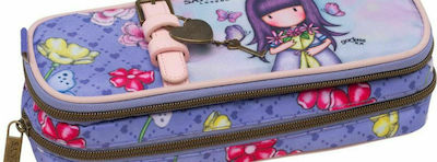 Santoro Send Me Flowers Pencil Case with 2 Compartments Purple