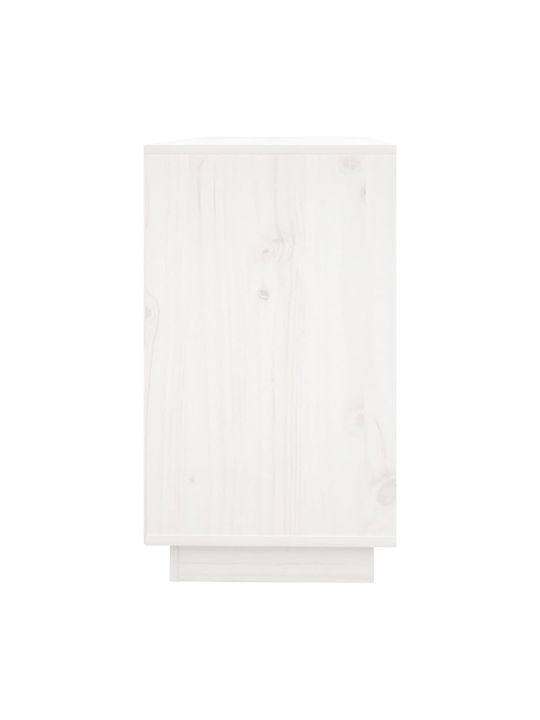 Bufet din Lemn Masiv Alb 111x34x60cm