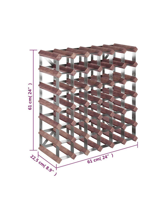 vidaXL Tabletop Wooden Wine Rack for 42 Bottles Brown 61x22.5x61cm
