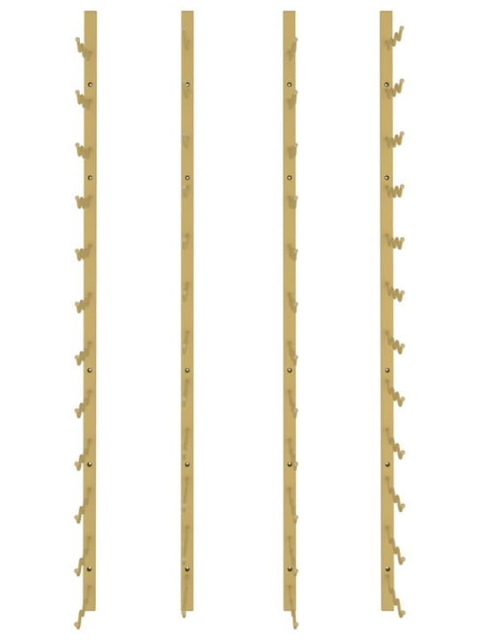 vidaXL Perete Suport pentru Sticle Metal pentru 36 Sticle Auriu 30.5x116cm