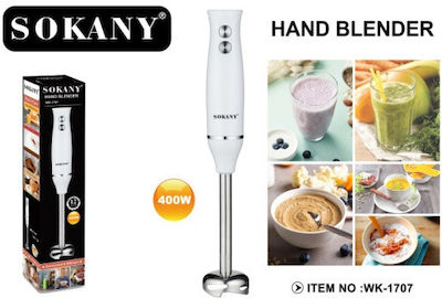 Sokany WK-1707 Hand Blender with Stainless Rod 400W White