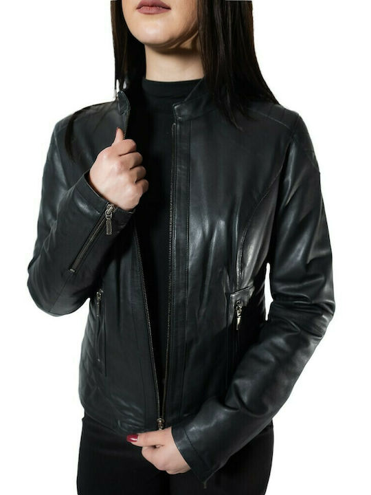 BO-LIMA WOMEN'S LEATHER JACKET BLACK