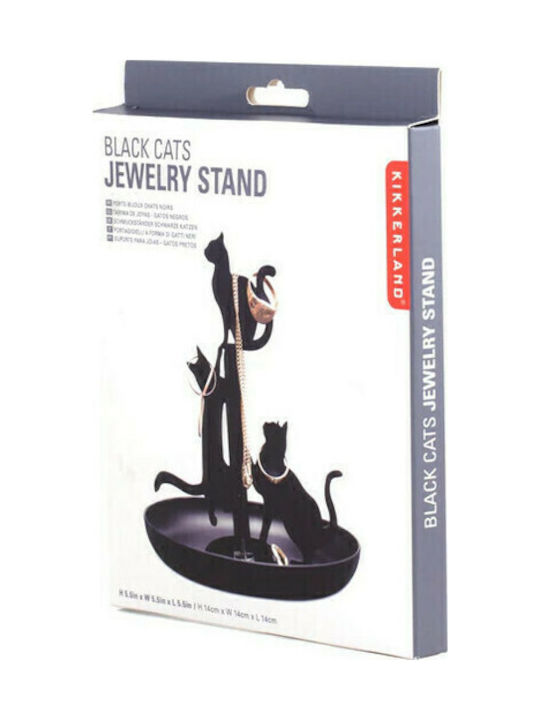 Kikkerland Black Metal Jewellery Stand 14x14x14cm