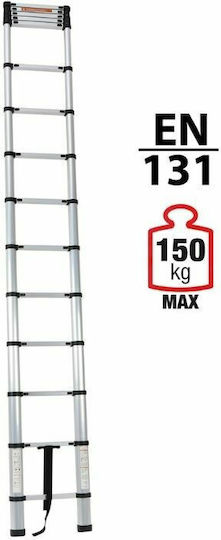 Vesta Telescopic Ladder Aluminum 15 of Steps with Maximum Height 4.4m