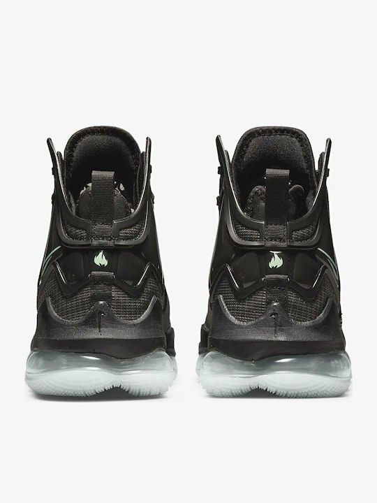 LeBron 19 inalti Pantofi de baschet Negru / Antracit / Green Glow