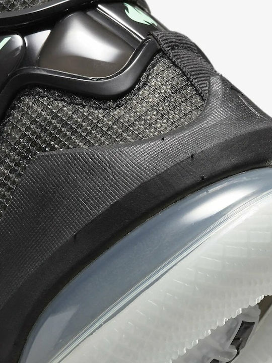 LeBron 19 inalti Pantofi de baschet Negru / Antracit / Green Glow