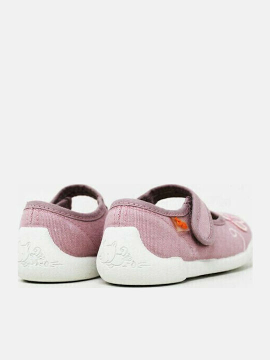 Kids Ballerinas with Hoop & Loop Closure Pink