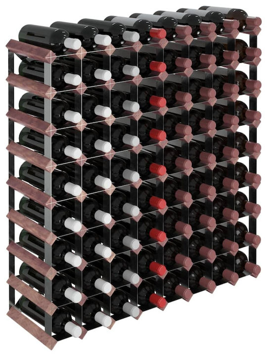 vidaXL Freistehend Flaschenhalter Hölzernes für 72 Flaschen Braun 80x22.5x80εκ.