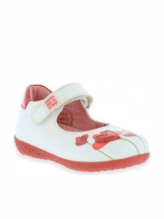 Agatha Ruiz De La Prada Kids Ballerinas with Hoop & Loop Closure White