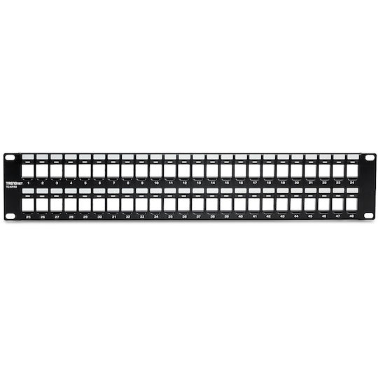 Trendnet Patch Panel Keystone for Rack 2U 19" with 48 Ports Version v1.0R Black