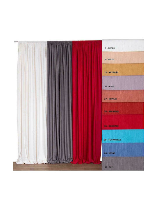 Viopros Vorhang mit Bleistiftfalten Guro 35 Terrakotta 140x270cm