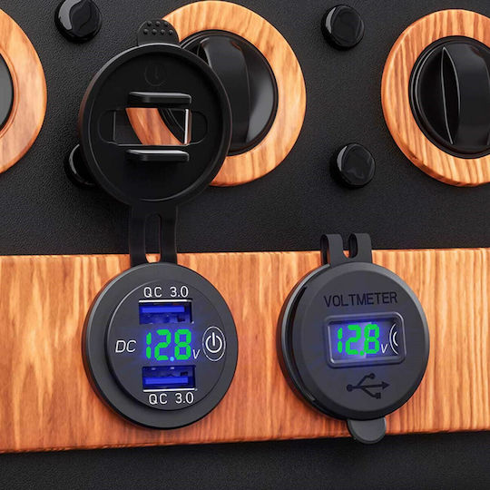 QC3 Motorradladegerät Schnellladung mit Anschlüssen: 2xUSB