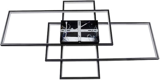 GloboStar Quadra Ceiling Mount Light 105cm Black with Integrated LED and Remote Control
