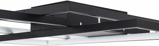 GloboStar Quadra Ceiling Mount Light 105cm Black with Integrated LED and Remote Control