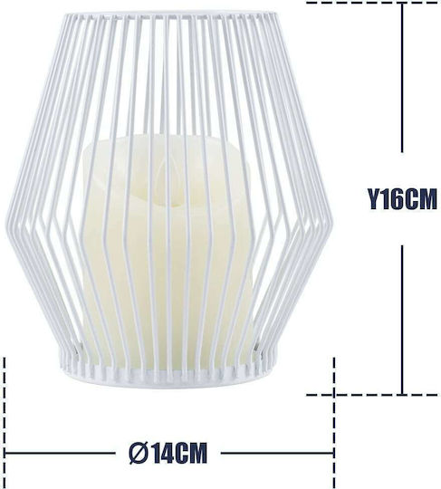 GloboStar Διακοσμητικό Φωτιστικό Cadle LED Θερμό Λευκό 2700K Κερί 14x14x16εκ.