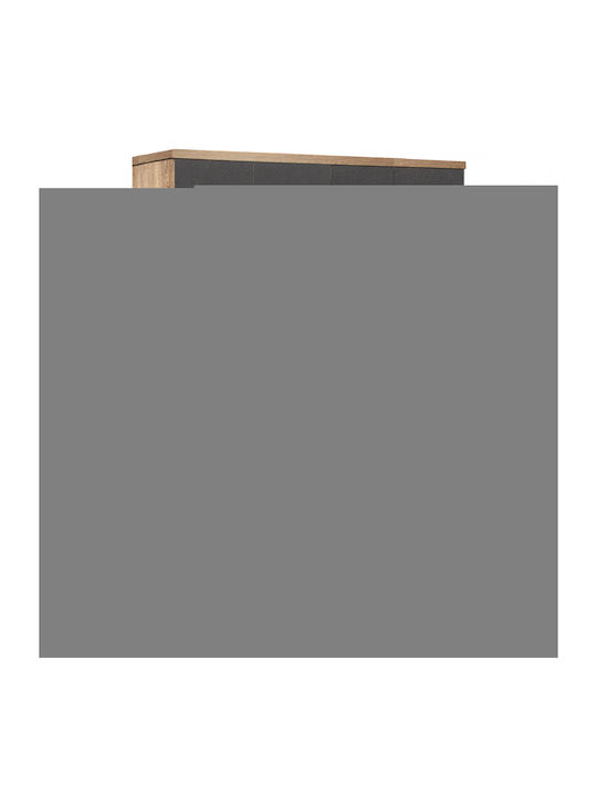 Four Door Wardrobe BRIANA Gray 120x42.5x180.5cm