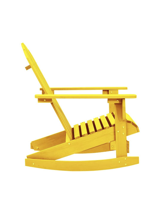 Κουνιστή Καρέκλα Ξύλινη Adirondack Κίτρινο 70x91.5x92εκ.