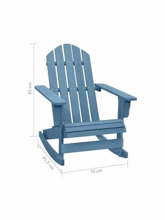 Κουνιστή Καρέκλα Ξύλινη Adirondack Μπλε 70x91.5x92εκ.