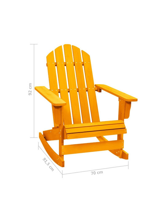 Rocking Chair Wooden Adirondack Orange 1pcs 70x91.5x92cm.