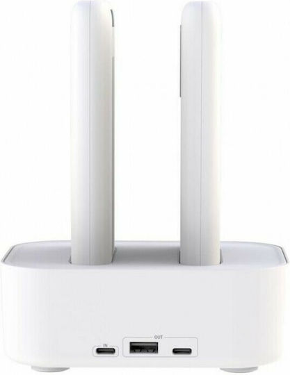 XO PR151 με Οθόνη και Βάση Φόρτισης x2 Power Bank 10000mAh με 4 Θύρες USB-A και 2 Θύρες USB-C Λευκό