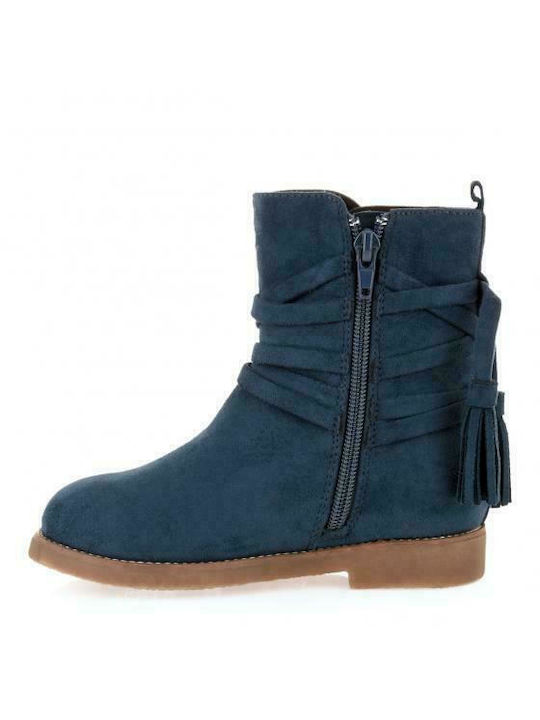 Exe Kids Suede Boots with Zipper Blue -S7P