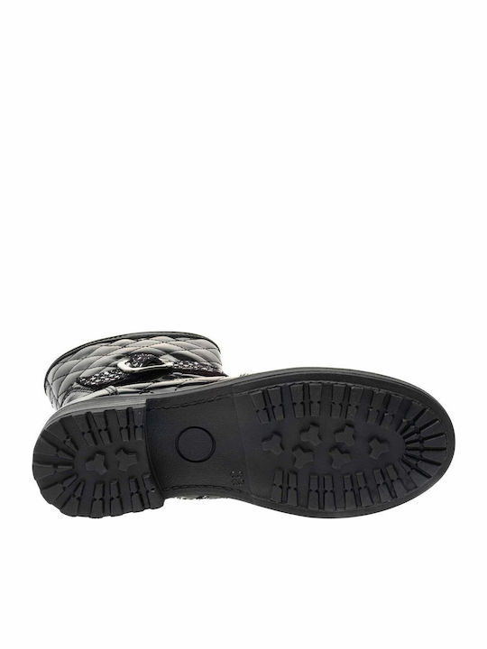 ABY Leather Kids Boots with Zipper Black
