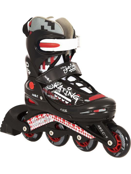 AMILA Inline Einstellbar Rollers Schwarz Erwachsene/Kinder
