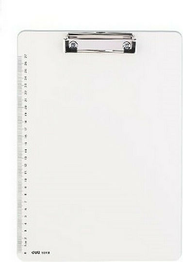 Deli Clipboard with Clamp for Paper A4 White 1pcs