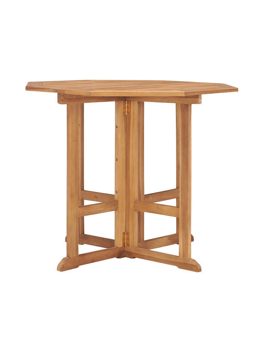 Garden Table for Small Outdoor Spaces from Teak Foldable Brown 90x90x75cm