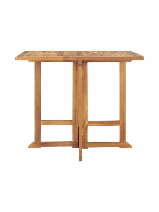 Garden Table for Small Outdoor Spaces from Teak Foldable Brown 90x90x75cm