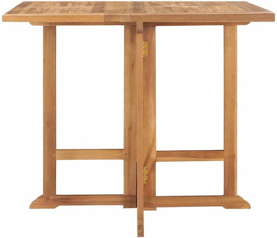 Garten- und Terrassentisch aus Teak Zusammenklappbar Braune 90x90x75cm