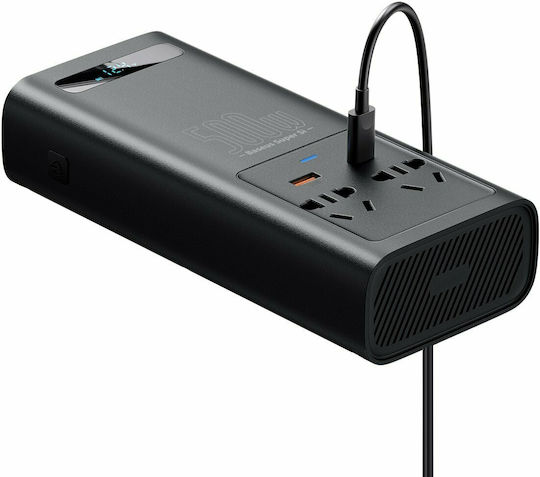 Baseus Invertor Auto 500W pentru Convertirea 12V DC în 220V AC cu 2xUSB CGNB000101