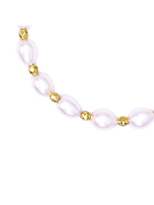 Bracelet with 14K gold clasp, pearls and hematite - M123928