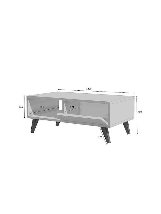 Rectangular Central Coffee Table Aster Wooden Sonoma W120xL56xH40cm