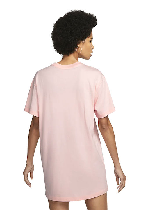 Nike Swoosh Mini Αθλητικό Φόρεμα T-shirt Κοντομάνικο Ροζ