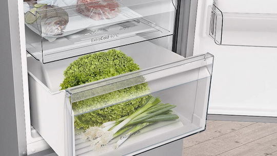 Pitsos Ψυγειοκαταψύκτης 368lt Total NoFrost Υ203xΠ60xΒ66εκ. Inox PKNB39VIEP