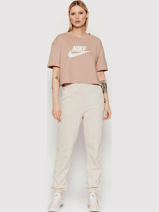 Sportswear Women's Athletic Crop Top Short Sleeve Light Orange