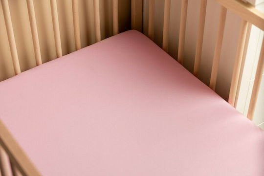 Sensillo Baby Crib Cotton Fitted Sheet Pink 60x120cm
