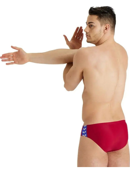 Men's Swimwear Slip Red with Patterns