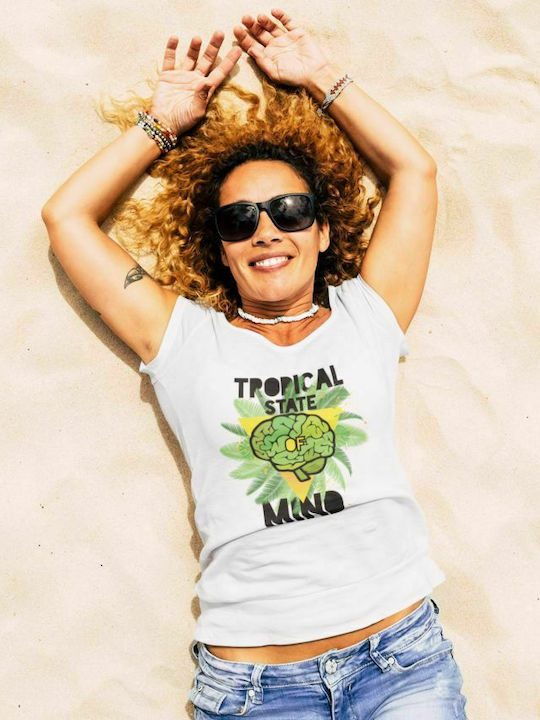 Tropical state of mind w t-shirt - PINK