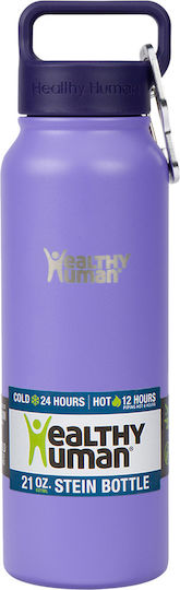 Healthy Human Stein Bottle Recyclable Thermos Bottle Stainless Steel BPA Free 620ml Lilac With Loop