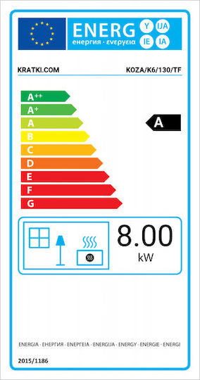 Kratki Μεταλλική Ξυλόσομπα 8kW Μαύρη