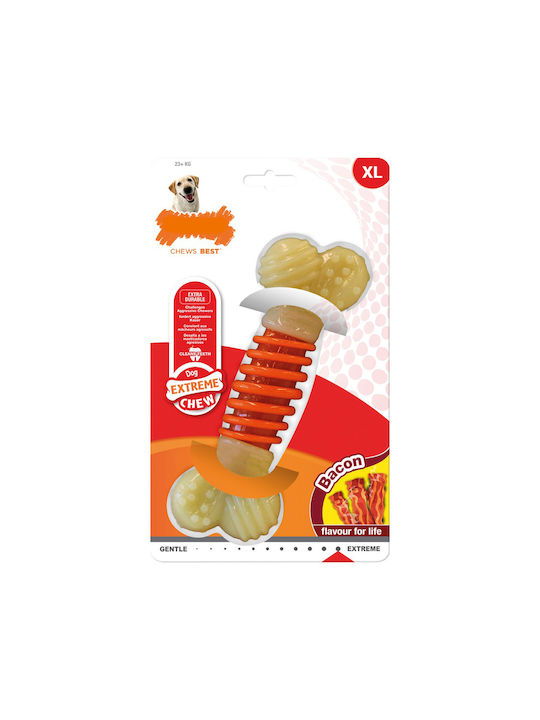 Nylabone Dental Pro Action Παιχνίδι Κόκκαλο Σκύλου Μασητικό με Γεύση Μπέικον Large Μπεζ