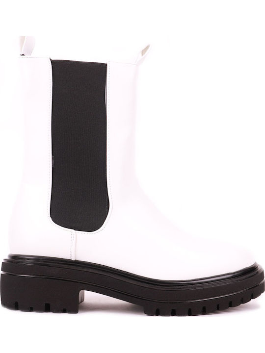 Damen Chelsea Stiefeletten Weiß