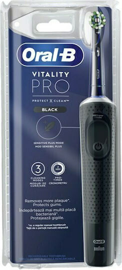 Oral-B Vitality Pro Protect X Clean Ηλεκτρική Οδοντόβουρτσα με Χρονομετρητή Βουρτσίσματος Black
