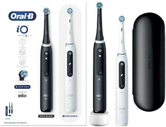 Oral-B IO Series 5 Electric Toothbrush with Pressure Sensor and Travel Case Black & White