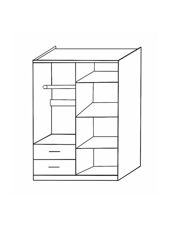 Vier Türen Kleiderschrank Candy Cane 160x50x195cm