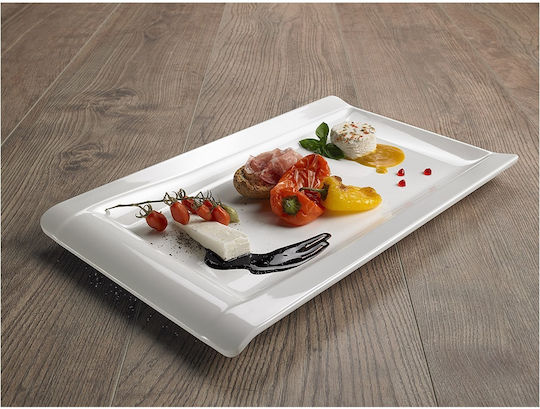 Leone Farfurie joasă Rectangular din Melamină Alb 33x20cm